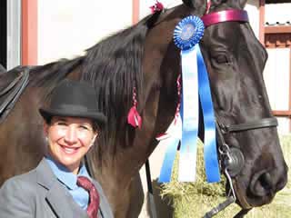 Shelley and Romeo with a ribbon